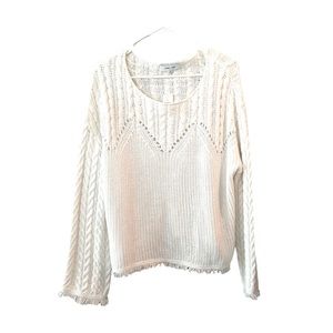 Ivory Anthropologie cable sweater